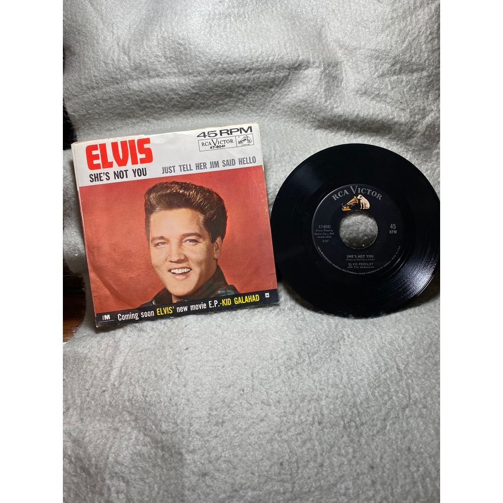 Vintage Elvis Presley 'She's Not You' 45 RPM Vinyl Record RCA Victor Collectible